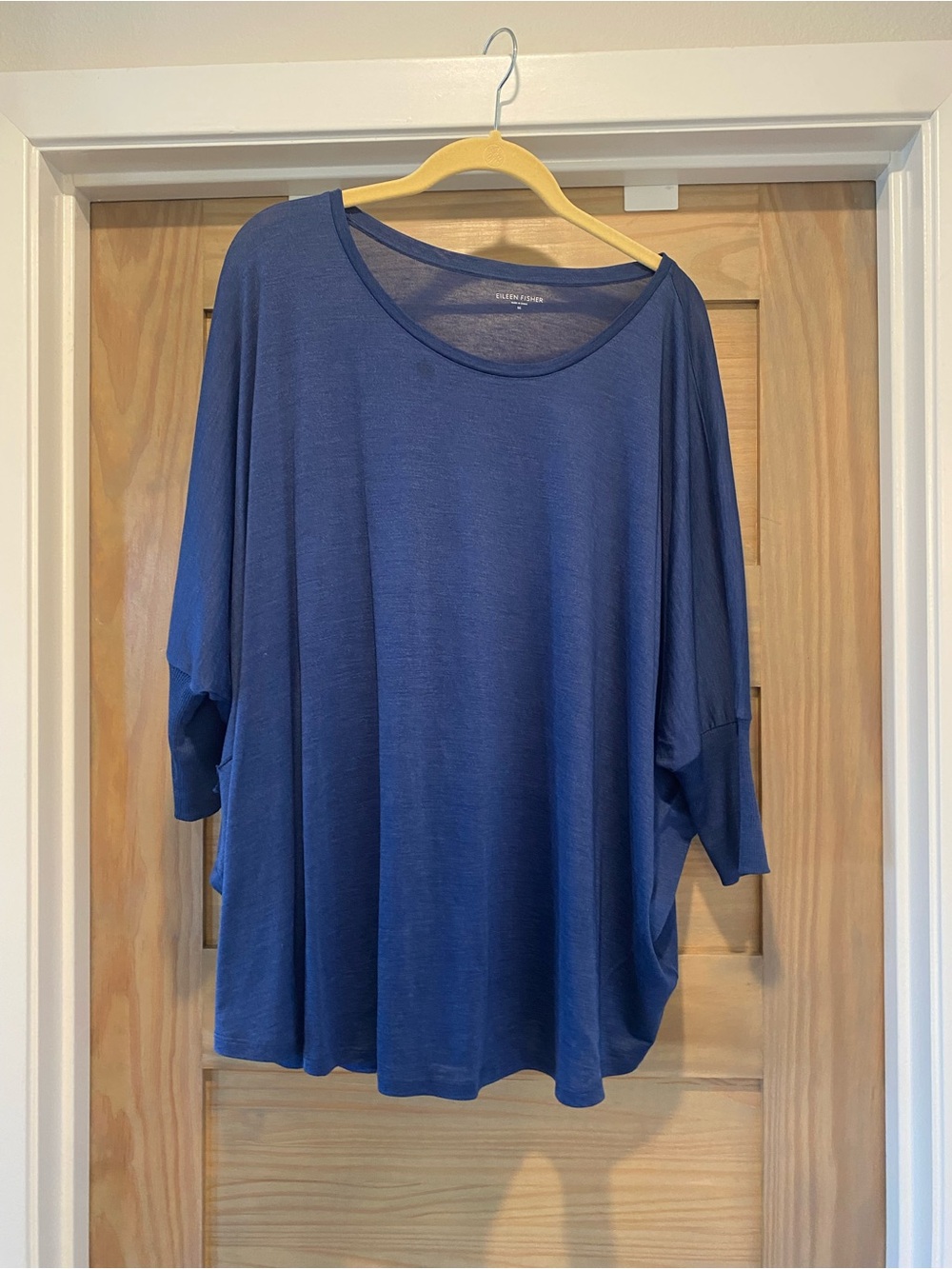Eileen Fisher Navy Blue Relaxed Scoop Neck Tunic